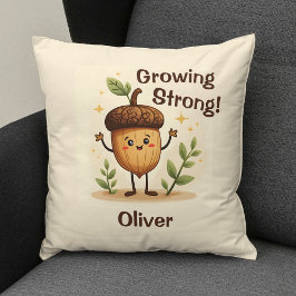 Cojín Decorativo Bellota Sonriente Adorable Crece Fuerte