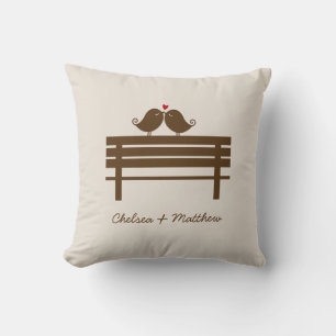 Cojín Decorativo Bench de Aves Amores {red}