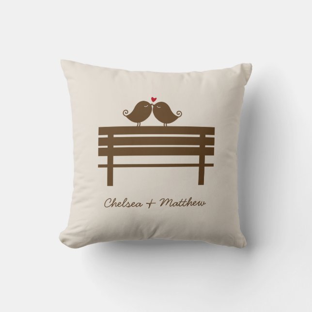 Cojín Decorativo Bench de Aves Amores {red} (Anverso)