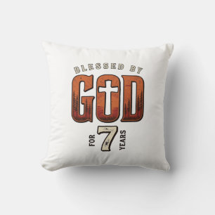 Cojín Decorativo Bendecido Por Dios 7 Años Camiseta Cristiana Vinta