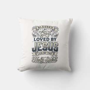 Cojín Decorativo Bendecido Por Dios Jesús Espíritu Santo Camiseta V