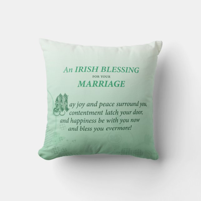Cojín Decorativo Bendición a Boda irlandés (Anverso)