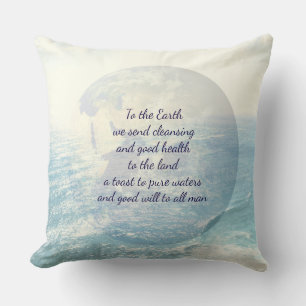 Cojín Decorativo Bendición azul Inspiradora de la Tierra