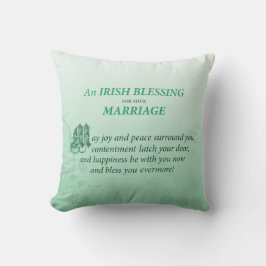 Cojín Decorativo Bendición de Felicitación de Boda Irlandesa