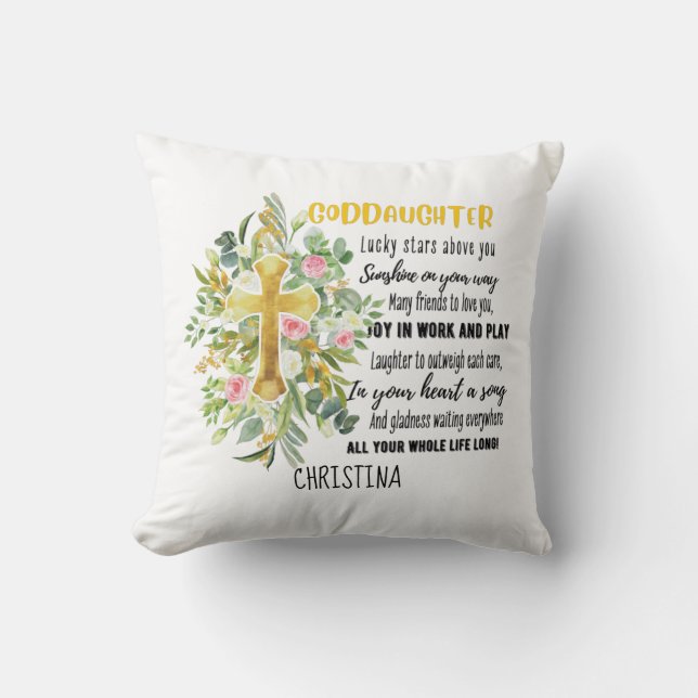 Cojín Decorativo Bendición irlandesa para GODDAUGHTER - Regalo pers (Anverso)