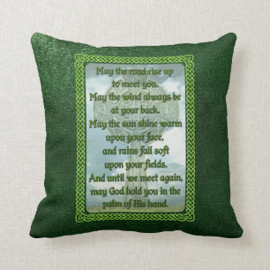 Cojín Decorativo Bendición irlandesa verde