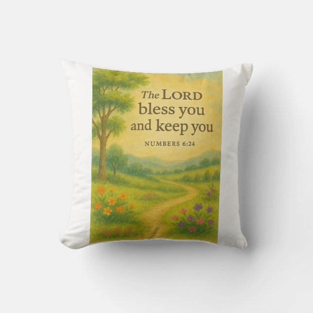 Cojín Decorativo Bendiciones en flor (Anverso)