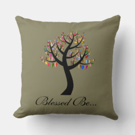 Cojín Decorativo Bendito Espiritual Verde y Colorido Ser...