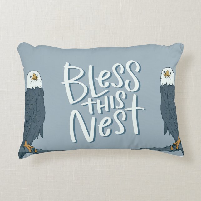Cojín Decorativo Bendito este Nest SWFL Eagle Cam Accent Pillow (Anverso)