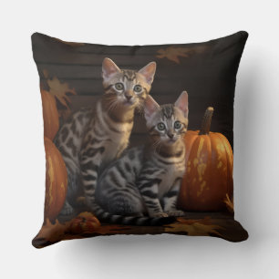 Cojín Decorativo Bengal Kitten Calabaza deslumbrante otoño