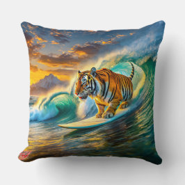 Cojín Decorativo Bengala En Un Diseño De Surfboard De Rich AMeN Gil