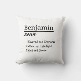 Cojín Decorativo Benjamin, definición de nombre personalizado del n