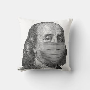 Cojín Decorativo Benjamin Franklin en máscara