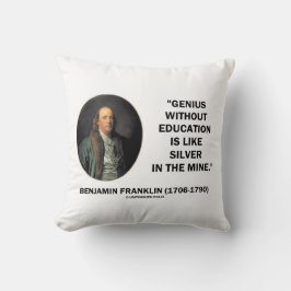 Cojín Decorativo Benjamin Franklin Genius Sin Cita Educativa