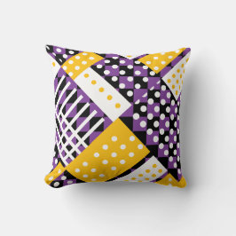 Cojín Decorativo berenjena morado y amarillo chechado