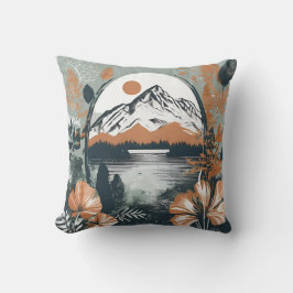 Cojín Decorativo Berg vor Seenlandschaft, Aquarell
