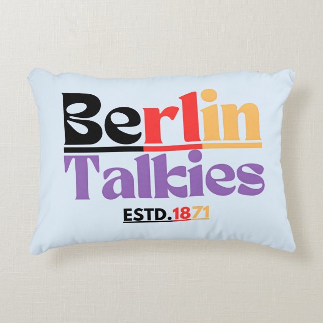 Cojín Decorativo Berlin Talkies ESTD. 1871 (Anverso)