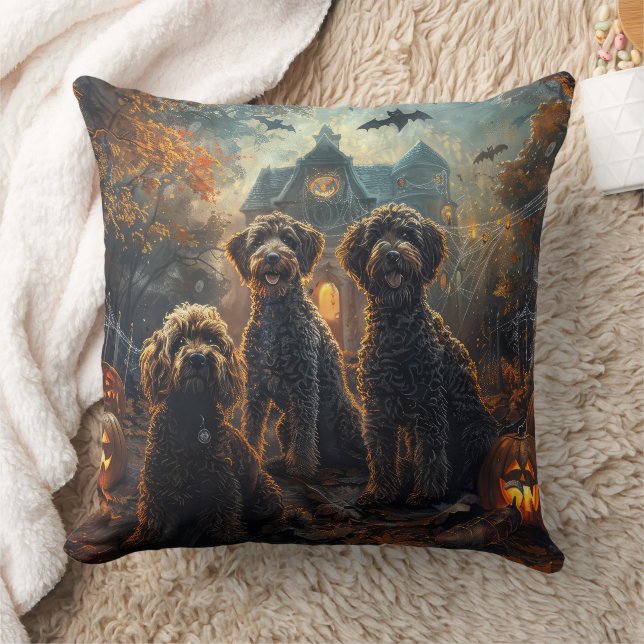 Cojín Decorativo Bernedoodle Halloween Noche Doggy Delight (Manta)