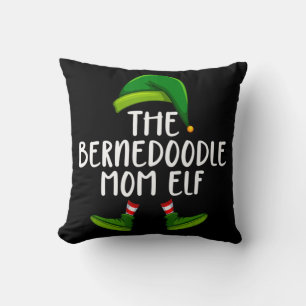 Cojín Decorativo Bernedoodle Mom Dog Elf Fun Navidades Pajama Xmas