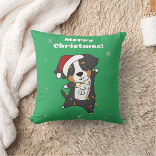 Cojín Decorativo Bernese Feliz Navidad Navidades felices perros lan