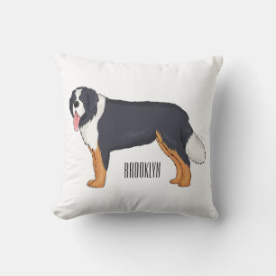 Cojín Decorativo Bernese mountain dog cartoon illustration