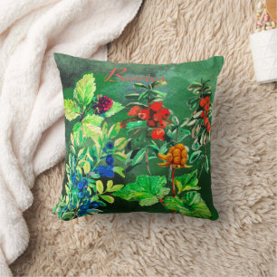 Cojín Decorativo Berries, arándano, arándano, arándanos, lingonberr