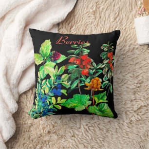 Cojín Decorativo Berries, arándano, arándano, arándanos, lingonberr
