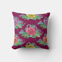 Cojín Decorativo berry de surf de hibiscus