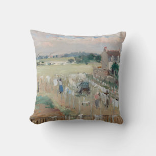 Cojín Decorativo Berthe Morisot - Colgando la ropa para secar