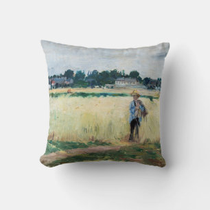 Cojín Decorativo Berthe Morisot - En el trigal en Gennevillier
