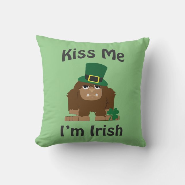 Cojín Decorativo Bésame soy irish Bigfoot (Anverso)