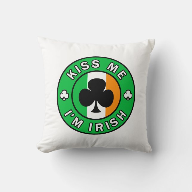 Cojín Decorativo Bésame soy irlandés (Anverso)
