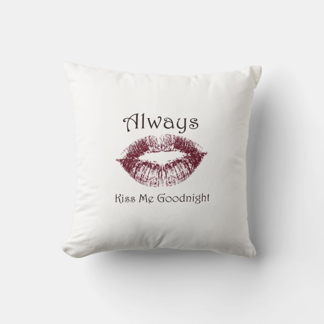 Cojín Decorativo Béseme siempre buenas noches los labios (Anverso)