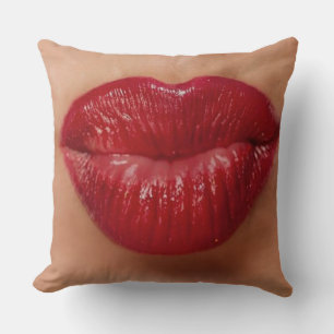 Cojín Decorativo Beso de amor por los labios rojos