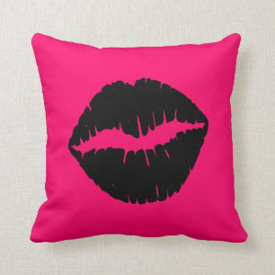 Cojín Decorativo Beso rosa y negro