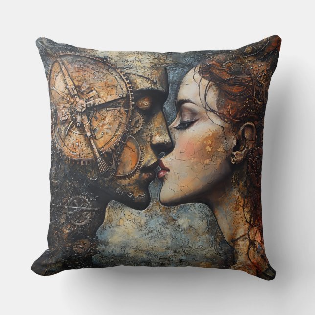 Cojín Decorativo Beso steampunk  (Anverso)