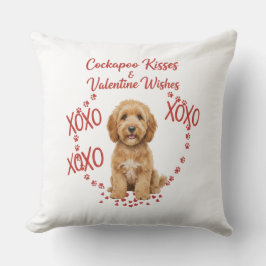 Cojín Decorativo Besos de Cockapoo Deseos de San Valentín Amante de
