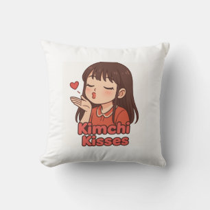 Cojín Decorativo Besos de Kimchi - Camiseta Kawaii para los amantes
