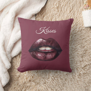 Cojín Decorativo Besos de Labios Rojos