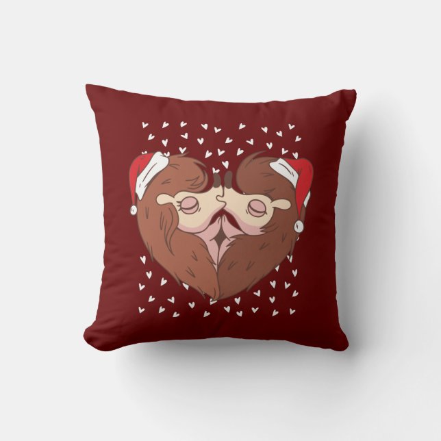 Cojín Decorativo Besos de Navidades de Hedgeog (Anverso)