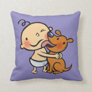 Cojín Decorativo Besos del perrito para el bebé