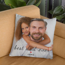 Best Dad Ever Cute Red Heart Customs Photo & Text