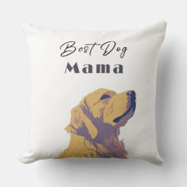 Cojín Decorativo Best Dog Mama Baby Pillow – Cute Yellow Dog Illust