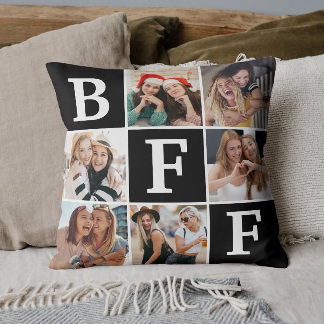 Cojín Decorativo Best Friend BFF Photo Collage Friendship Gift  (Subido por el creador)