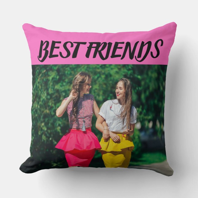 COJÍN DECORATIVO BEST FRIENDS HOT PINK CUSTOM PILLOW (Anverso)