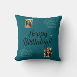 Cojín Decorativo Best Friends Photo Gift Throw Pillow