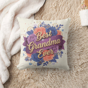Cojín Decorativo Best Grandma Ever Floral