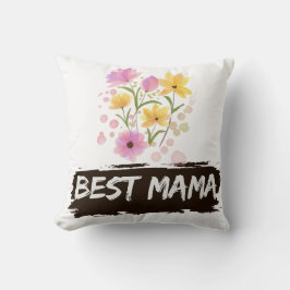 Cojín Decorativo Best Mama Watercolour Flowers throw pillow
