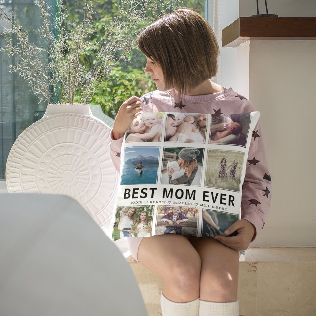 Cojín Decorativo Best Mom Ever Photo Collage Keepake (Subido por el creador)
