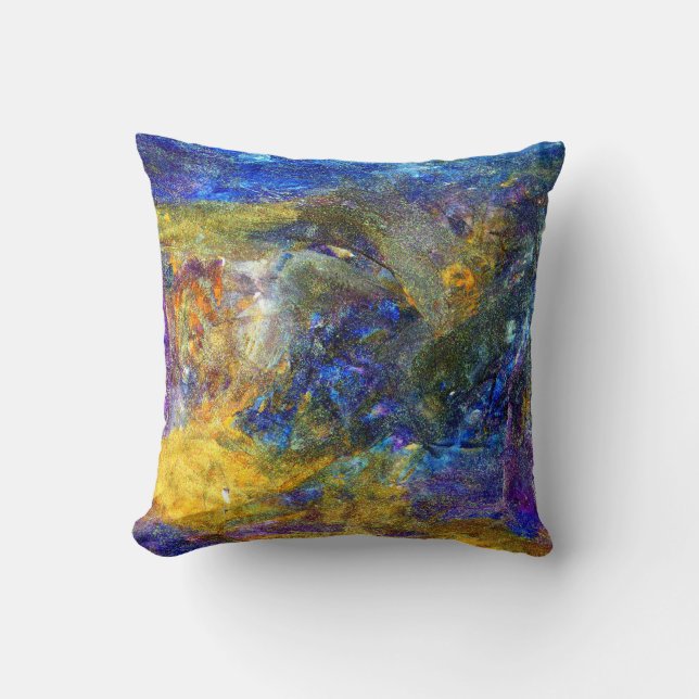 Cojín Decorativo Bestia Azul en ejecución (Anverso)